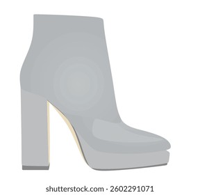 Grey women boots. vector illustration