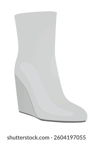 Grey women boots. vector illustration