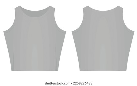 Grey women crop top. vector illustration