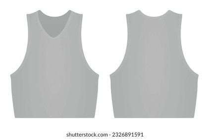 Grey  women crop top. vector illustration
