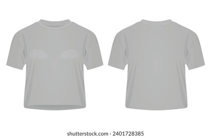 Grey women crop top. vector illustration