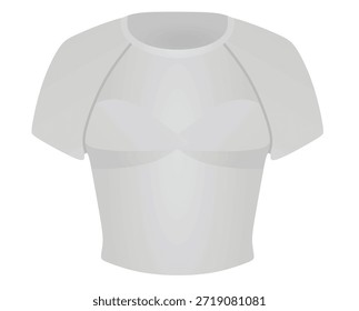 Top corto de mujer gris. Ilustración vectorial