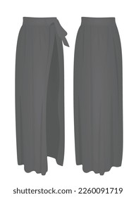 Grey women long sarongs. vector