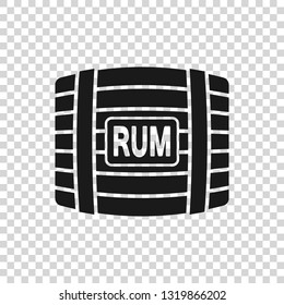 Grey Wooden barrel with rum icon isolated on transparent background. Vector Illustration