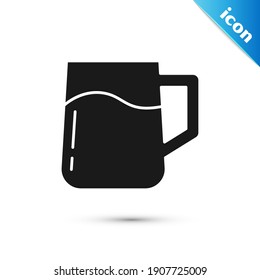 Grey Wooden beer mug icon isolated on white background.  Vector