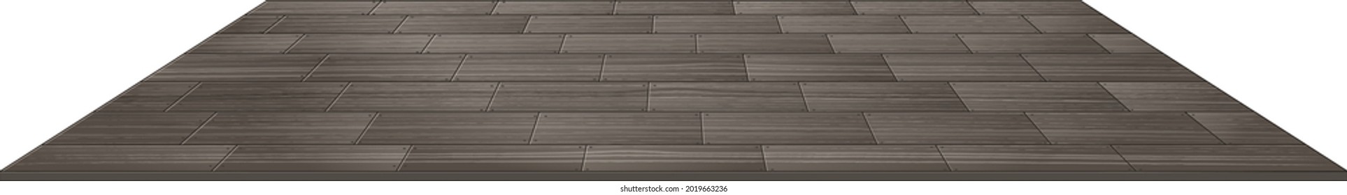 Grey wooden floor tiles isolated on white background illustration