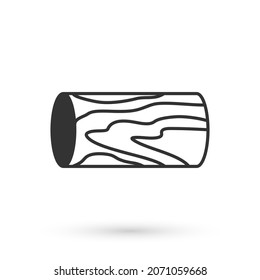 Grey Wooden log icon isolated on white background. Stack of firewood.  Vector