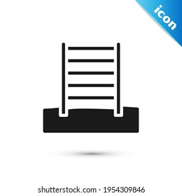 Grey Wooden Swedish wall icon isolated on white background. Swedish stairs.  Vector