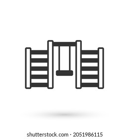 Grey Wooden Swedish wall icon isolated on white background. Swedish stairs.  Vector