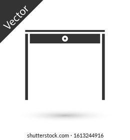 Grey Wooden table icon isolated on white background.  Vector Illustration