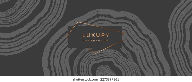 Grey wooden texture. Background with wood annual rings texture. Banner  with tree ring. Stamp of tree trunk in section. Natural wooden concentric circles. Black wood background.