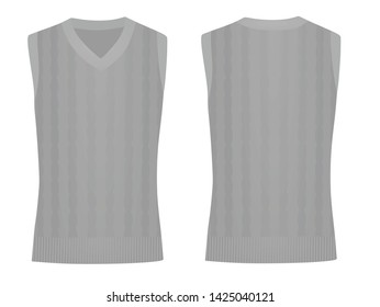 Grey woolen pullover. vector illustration