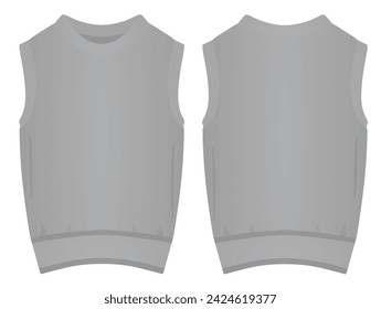 Grey  woolen pullover. vector illustration