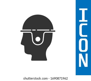 Grey Worker safety helmet icon isolated on white background.  Vector Illustration