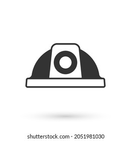 Grey Worker safety helmet icon isolated on white background.  Vector