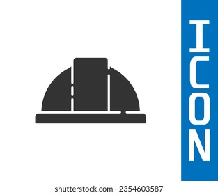 Grey Worker safety helmet icon isolated on white background.  Vector Illustration