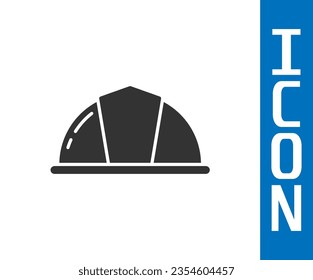 Grey Worker safety helmet icon isolated on white background.  Vector Illustration