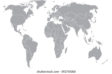 grey world map vector