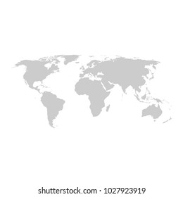 Grey world map vector flat design