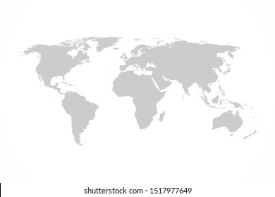 Grey world map vector illustration flat design