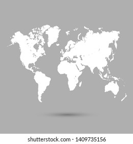Grey world map vector modern