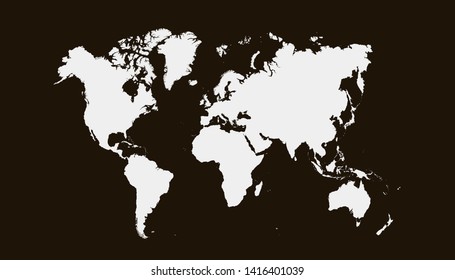 Grey world map vector modern