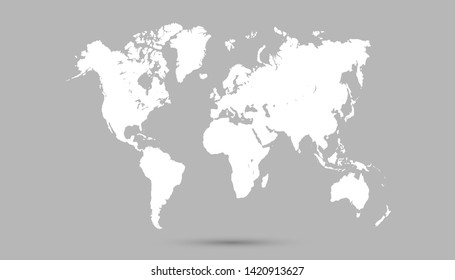 Vektor Stok Vector World Map Illustration Tanpa Royalti Shutterstock