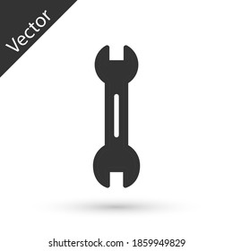 Grey Wrench spanner icon isolated on white background. Vector.