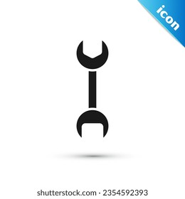 Grey Wrench spanner icon isolated on white background.  Vector Illustration