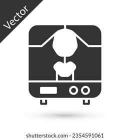 Grey X-ray machine icon isolated on white background.  Vector Illustration