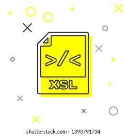 Grey XSL file document icon. Download xsl button line icon isolated on white background. Excel file symbol. Vector Illustration