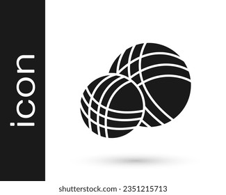 Grey Yarn ball icon isolated on white background. Label for hand made, knitting or tailor shop.  Vector Illustration