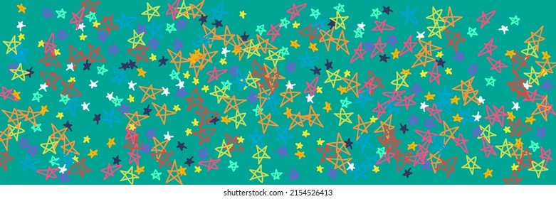 Grey Yellow Blue Turquoise Green Vivid Naive Illustration. Violet Purple Orange Stars Naive Childish Bright Handdrawn Stars. Black Mint Acid Chaotic Kids Pastel Neon Vibrant Wallpaper.