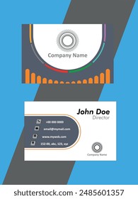 Grey and Yellow Color Front Back Business Card