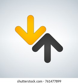 Grey Up and Yellow down arrow icon on light background