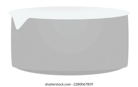Envase de yogur gris. ilustración vectorial