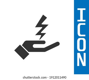 Grey Zeus icon isolated on white background. Greek god. God of Lightning.  Vector