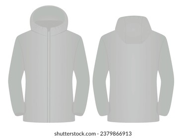 Gris zipper hoodie. ilustración vectorial