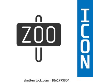 Grey Zoo park icon isolated on white background.  Vector