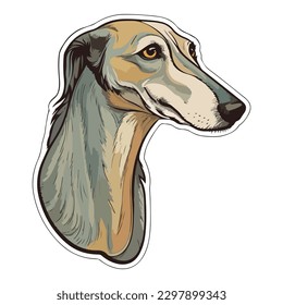 Greyhound Dog Flat Icon Isolated On White Background