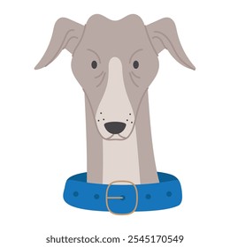 greyhound dog front view icon isolated