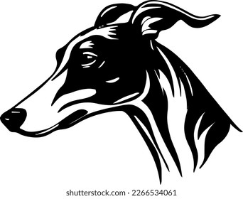 Greyhound, dog head, vector illustration, black color, vector image