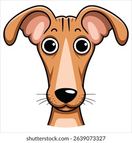 Greyhound dog isolated on white background. Sleek athletic breed profile vector illustration.