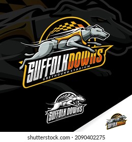 GreyHound Dog Run race Logo svg