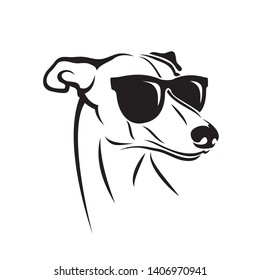 Greyhound dog wearing sunglasses - isolated vector illustration 