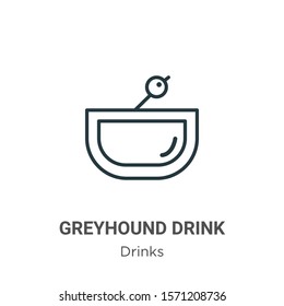 Greyhound drink outline vector icon. Thin line black greyhound drink icon, flat vector simple element illustration from editable drinks concept isolated on white background