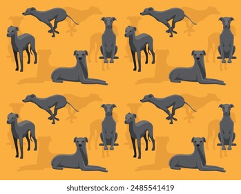 Greyhound Grey Coat Cartoon Netter nahtloser Bildschirmhintergrund Hintergrund