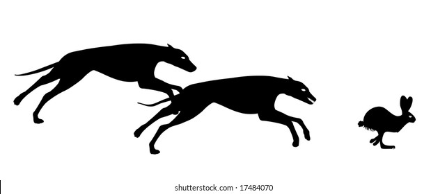 Greyhound Hunting Rabbit Vector File