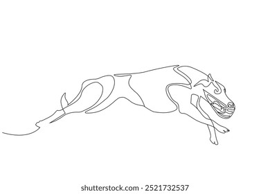 Greyhound Racing Dog Muzzle Athletic Start Sport Vector de diseño de arte de una línea