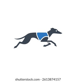 Greyhound Racing Icon On White Background